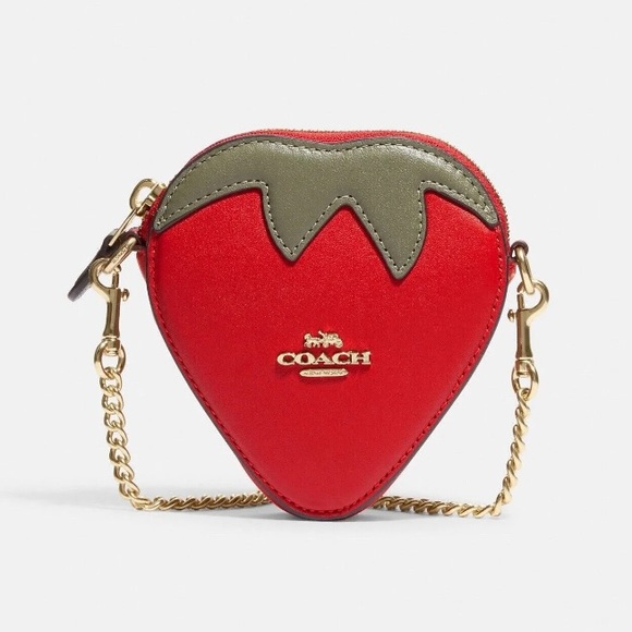 Coach Handbags - Coach Strawberry Coin Purse Mini Crossbody Bag